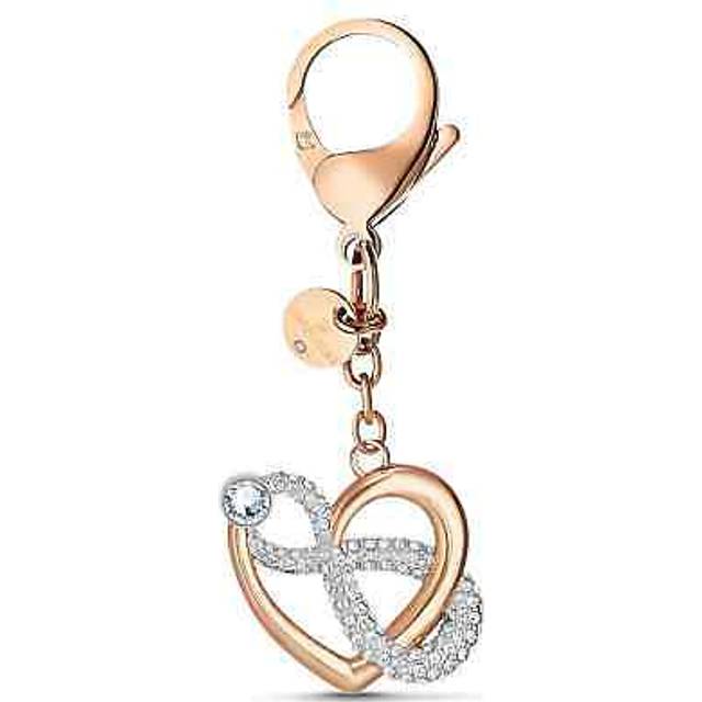 Swarovski Infinite Key Ring Bag Charm Rose Gold Shiny Multi - Silver Tone (Dimension: 5.0000x4.0000x2.0000 inches)