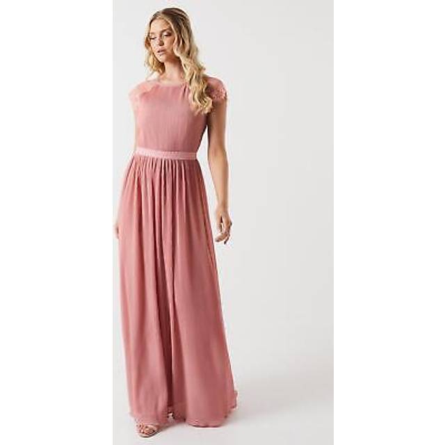 Delicate Lace Bodice Maxi Bridesmaids Dressblush - Navy,Blush - 12,10,8,6