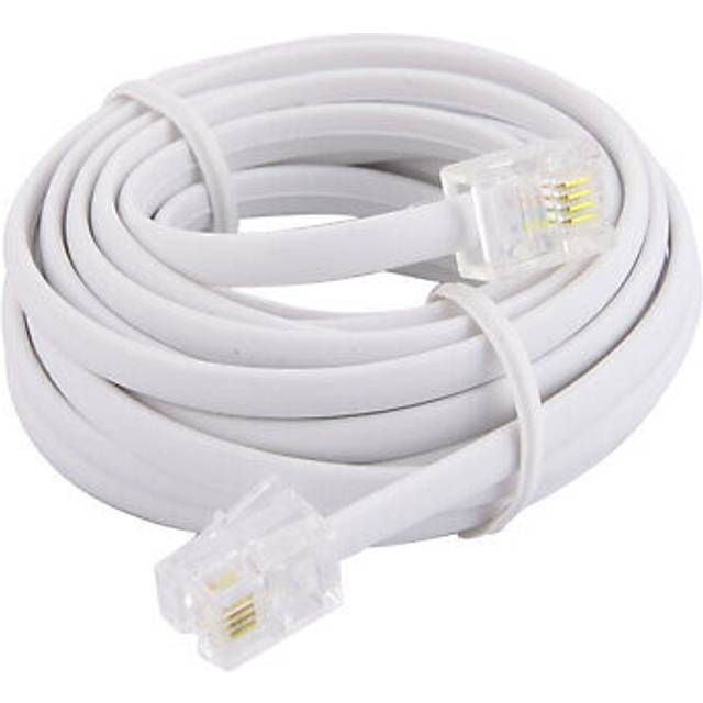 10ft telephone male to male rj11 6p4c plug adapter extension cable phone wire