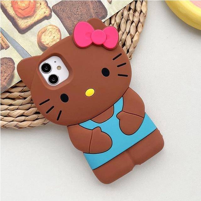 New Sanrio Hello Kitty Cartoon 3d Bow Phone Case for Iphone 15 14 13 Pro Max 11-as the picture-For IPhone 11Pro Max