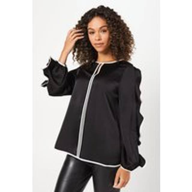 Womens Contrast Cold Shoulder Blouse - Mono - 10