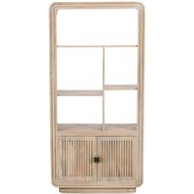 IH Design Myrine Carved Mango Wood Bookcase, Brown