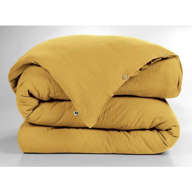 Knopp Gauze of cotton Duvet Cover - Yellow (King Duvet Cover)