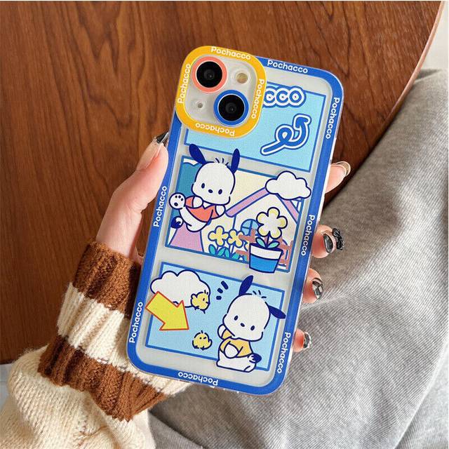 Cute Hello Kitty Kuromi Pochacco Phone Case for iPhone15 14 Plus 13 12 11 Promax-as the picture-iPhone 14 Pro Max