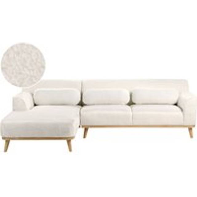 Beliani Corner Sofa 3 Seater Simos Boucle White Right Hand - One Size
