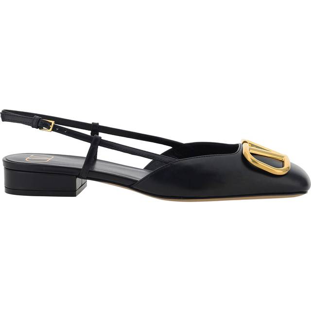 Valentino VLogo Leather Slingback Flat