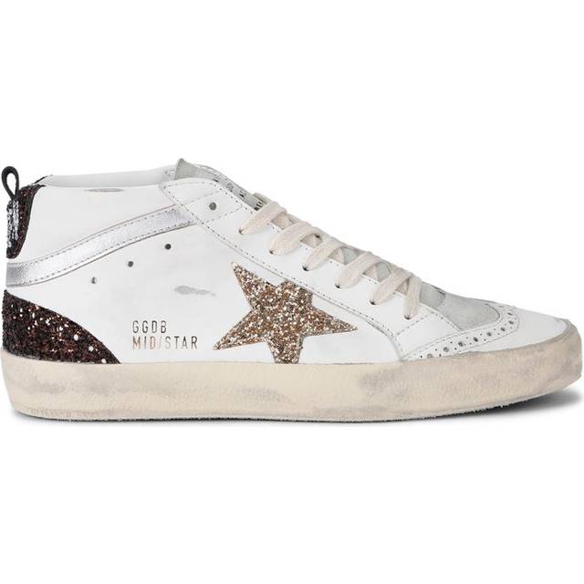 Golden Goose Womens White/comb Women&#39;s Midstar 11923 Star-embroidered Mid-top Leather Trainers Eur 41 / 8 Uk Women - WHITE/COMB