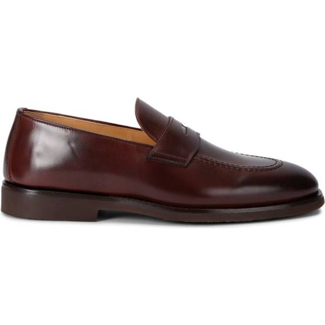 Brunello Cucinelli Leather Flex Penny Loafers - Brown - 42
