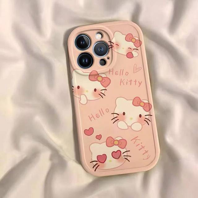 For iPhone 15 Pro Max 14 13 12 11 X XR Hello Kitty Cute Case Gifts For Girls-as the picture-For iphone 11