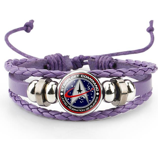 (33801504) Nasa Time Sleek Gem Purple Leather Multistranded Braided Bracelet Perfect Gift Idea