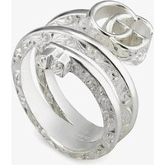 Gucci Womens Silver Gg Marmount Sterling-silver Ring O-p - SILVER