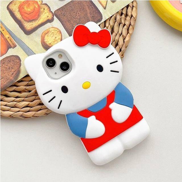 New Sanrio Hello Kitty Cartoon 3d Bow Phone Case for Iphone 15 14 13 Pro Max 11-as the picture-For IPhone 15Pro MAX
