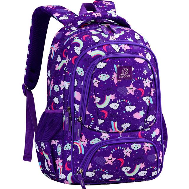 "MYGOO Girls Backpack - 17"""" Tall Large Elementary School Bag  Doubleday Collection  24L Capacity  Dream Purple"