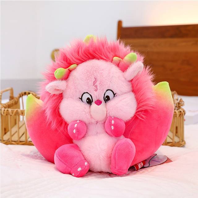 (Open Eyes, 28cm/11.02in) Dragon Fruit Plush Toy Fashion Comfort Children Sleeping Pillow Gift Decoration