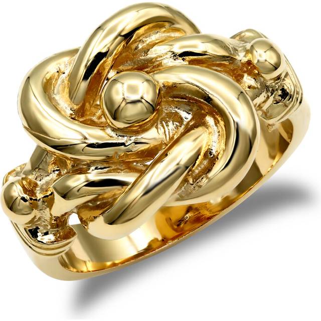 (Z) Jewelco London Men's Solid 9ct Yellow Gold Double Knot Ring - JRN060