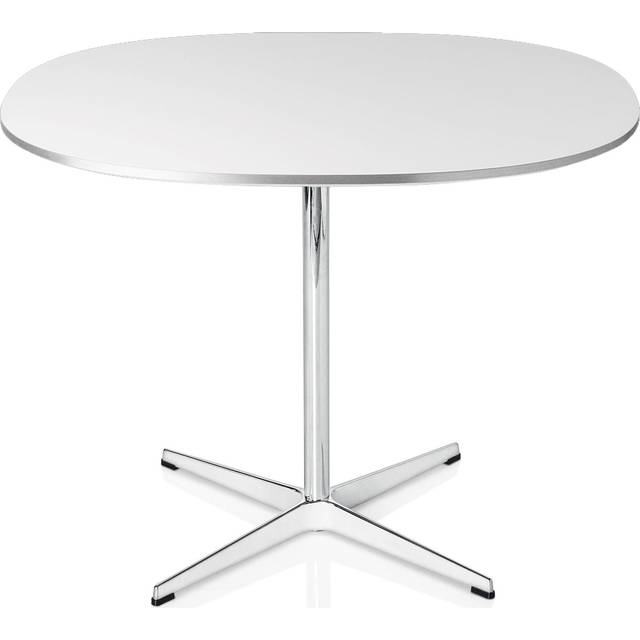 Fritz Hansen - A602 Supercirkulär, 75x75 cm, Laminat Vit, 4-grenad stjärnfot - Matbord - Arne Jacobsen,Piet Hein - Vit - Laminat/Metall
