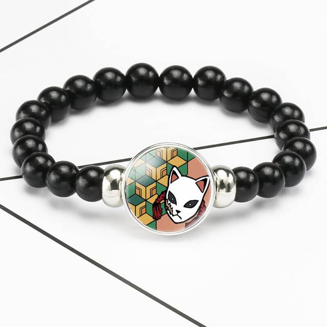 (05) Demon Stylish Slayer Anime Bracelet Mixed Material Elastic Cord Unisex Charm