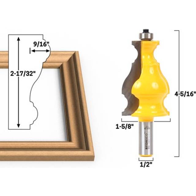 YONICO Picture Frame Molding Router Bit Large Elegant 1/2-Inch Shank 16192