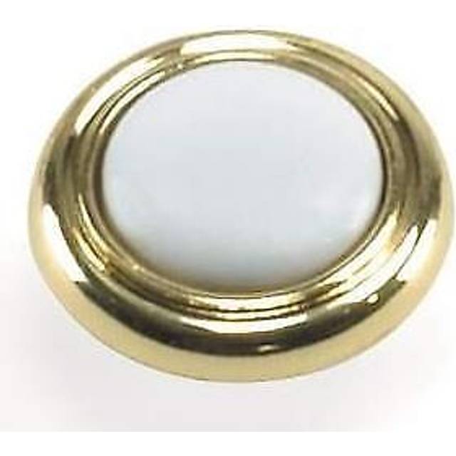 Laurey 15443 First Family 1-1/4-Inch Diameter Knob  Polished Brass with White Inset