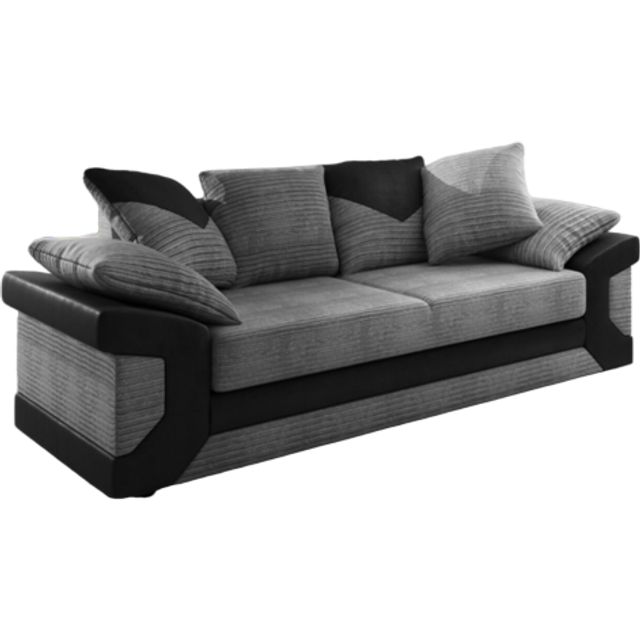 Dino Large Fabric 3 Seater Sofa - Scatter Back Cushions - Grey - One Size