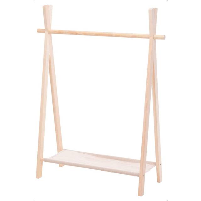 Childrens Clothing Rail Wooden Hanging Wardrobe Storage Kids Clothes