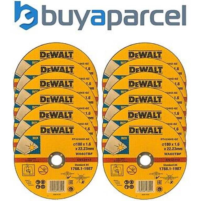 "Dewalt 180mm 7"" 1.6mm Thin INOX Metal Cutting Disc 22.2mm Bore Flat DCG440N x 12"