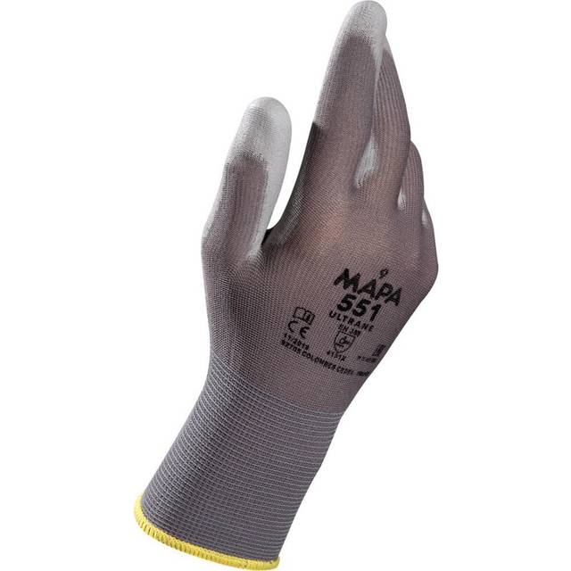Mapa Professional 551 Ultrane Palm-side Coated Grey Gloves - Size 6 - grey