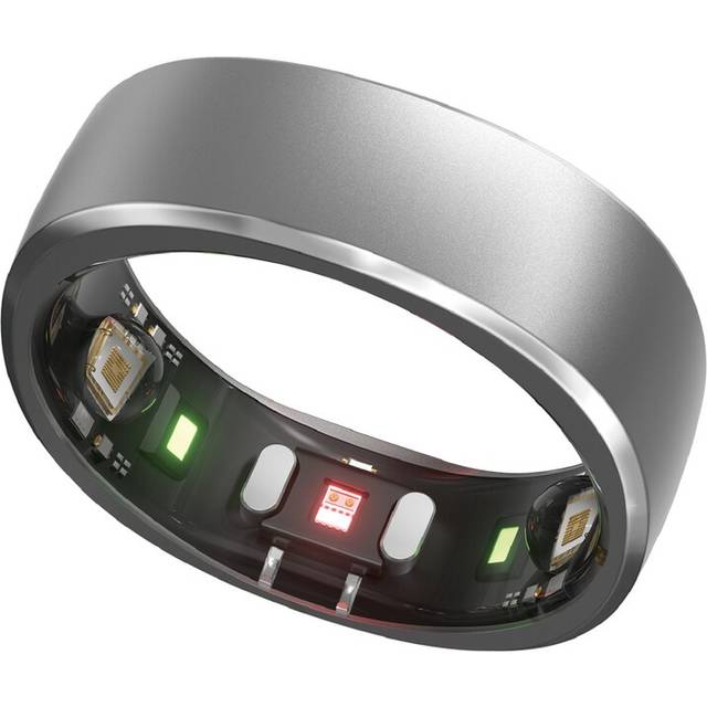 RINGCONN Smart Ring - Moonlit Silver, Size 7, Silver/Grey