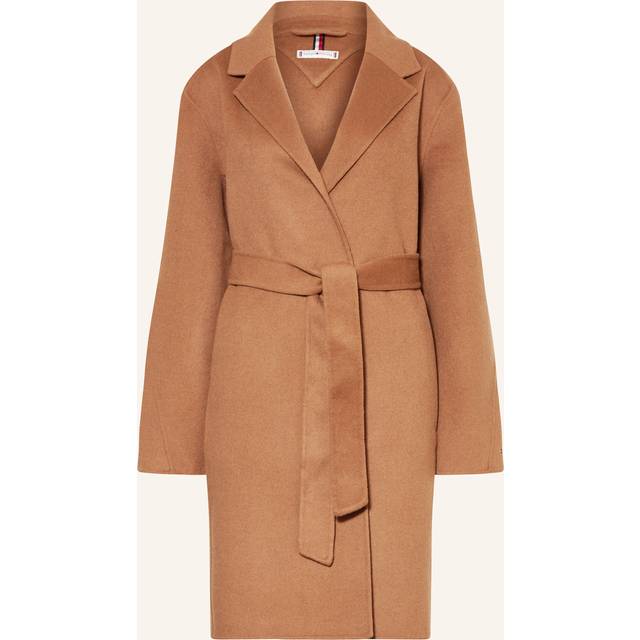 Tommy Hilfiger Wool Duster Coat - Brown, Brown, Size Eu 44 = Uk 16, Women - EU 44 = UK 16