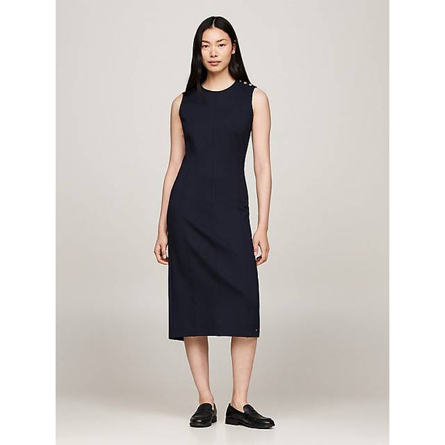 Tommy Hilfiger Punto Sleeveless Bodycon Dress Dam Midiklänningar Stl. 34 - Från Magasin - Desert Sky (34)