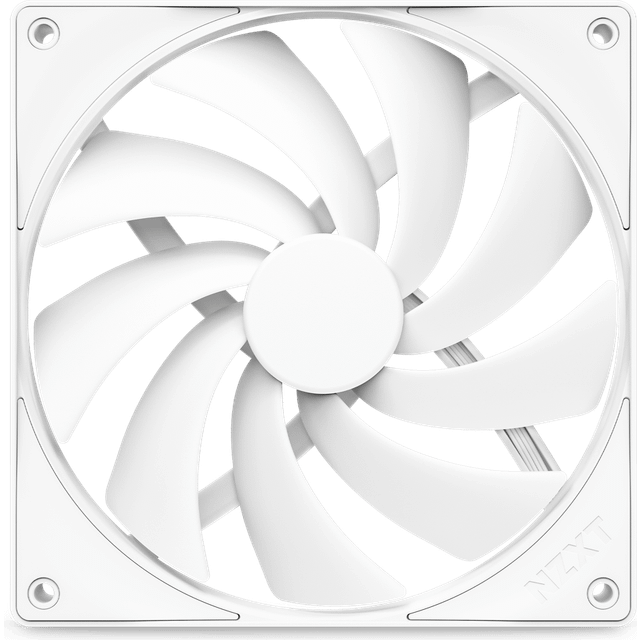NZXT F140Q | 140mm tyst fläkt för PC-väska | Inlopp eller utlopp | Fasad ram för koncentrerad luft | Fluiddynamiska lager | Låg ljudnivå | PWM-kontroll | Vit