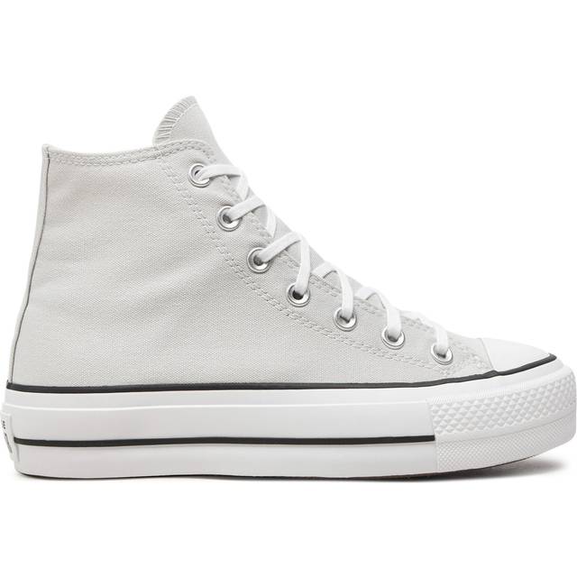 Converse – Chuck Taylor All Star Lift – Ljusgrå sneakers med tjock sula och höga skaft-Grå/a