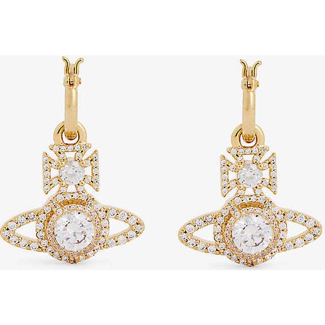 Vivienne Westwood Jewellery Womens Gold / White Cz Norabelle Brass and Cubic Zirconia Earrings