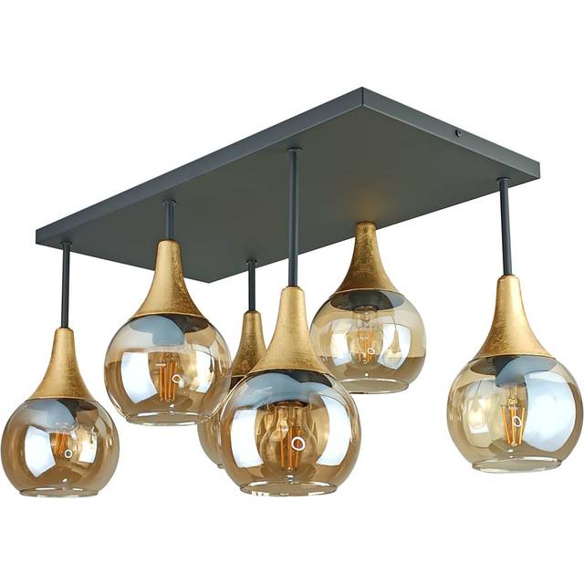Soma 6-light Flush Mount - Honey (40cm H X 68cm W X 38cm D)