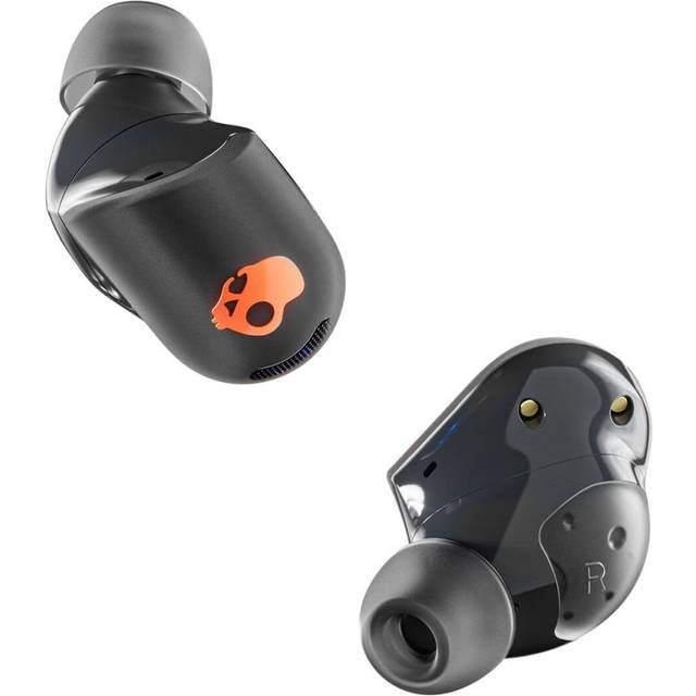 Skullcandy Sesh ANC, Trådlösa In-ear-hörlurar med Aktiv Brusreducering, 48 Timmars Batteritid, Vattentäta Enligt IP67, Fungerar med iPhone, Android och Bluetooth-enheter – True Black/Orange