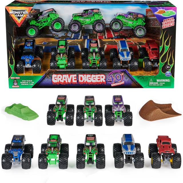 Monster Jam  Grave Digger 40th Anniversary 8-Pack Monster Trucks with