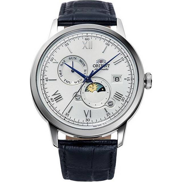 Orient RA-AK0802S30B Bambino Sun And Moon Automatic Black Strap Watch - W2964