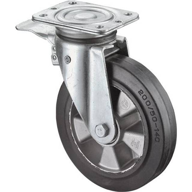 Schwerlastlenkrolle D.160mm, Trgf.300kg m.Festst.Gum.138mm 110mm