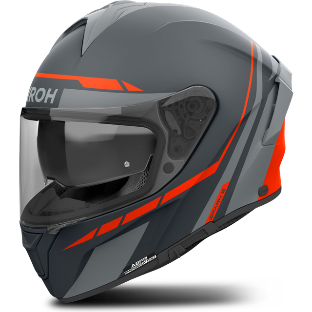 Airoh Spark 2 Spinner, full face helmet , color: Matt Dark Grey/Grey/Neon-Orange , size: S
