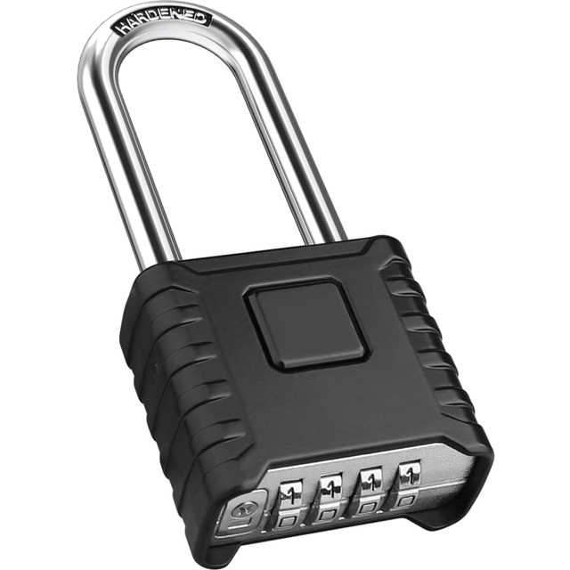 Heavy Duty Combination Padlocks Outdoor, [Weatherproof] Long Shackle 52mm Large 4 Digit Code Padlock with 8mm Thick 304 Stainless Steel Shackle for