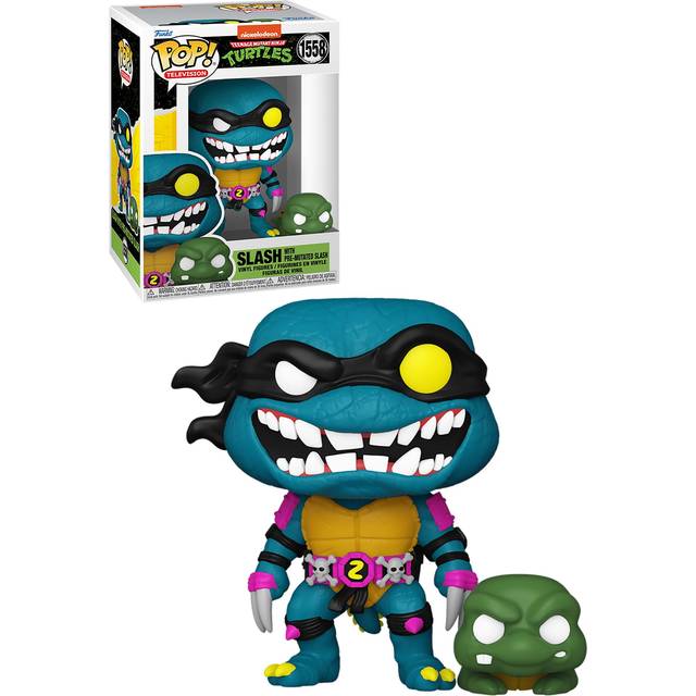 Funko POP & Buddy: Teenage Mutant Ninja Turtles - (Teenage Mutant Ninja Turtles (TMNT)) - Slash & Turtle Slash & Förmutad, Turtle Slash & Turtle Slash - Vinylfigur för samlare - Presentidé
