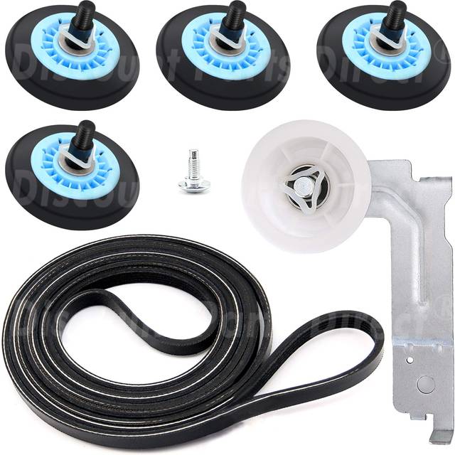 Samsung Dryer Repair Kit DC97-16782A Drum Support Roller 6602-00165 Belt DC93-00634A Idler Pulley  Replace AP5325135 AP4373659 AP6038887 PS4221885