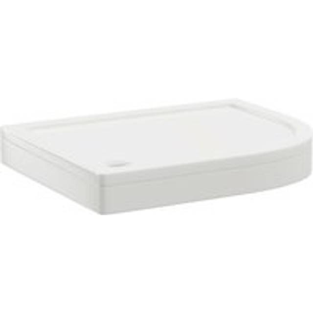 Wholesale Domestic Pearlstone Right Hand Offset Quadrant Shower Tray and Plinth | White | Plastic/Stone Resin | 1000mm x 800mm x 40mm