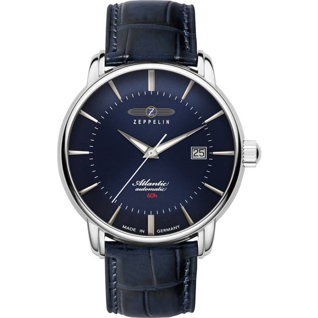 Zeppelin Atlantic Leather Strap Blue Dial Automatic 84603 Men&#39;s Watch
