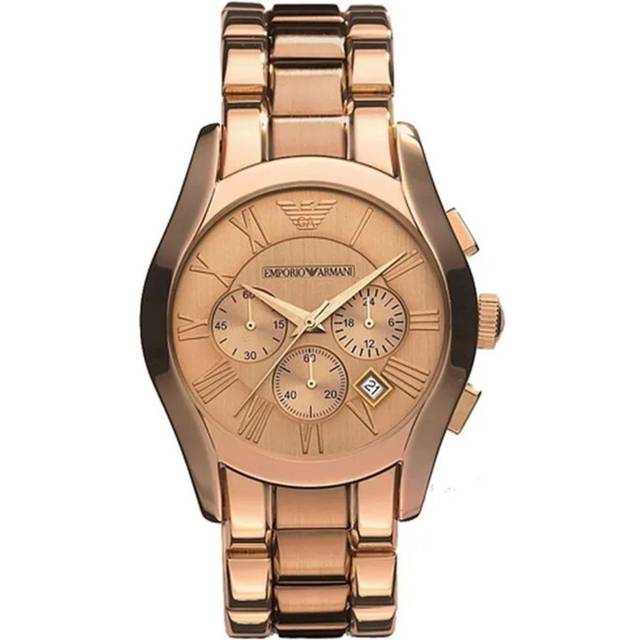Men's Emporio Armani AR0365 Rose Gold Chronograph Men's Watch - Brown