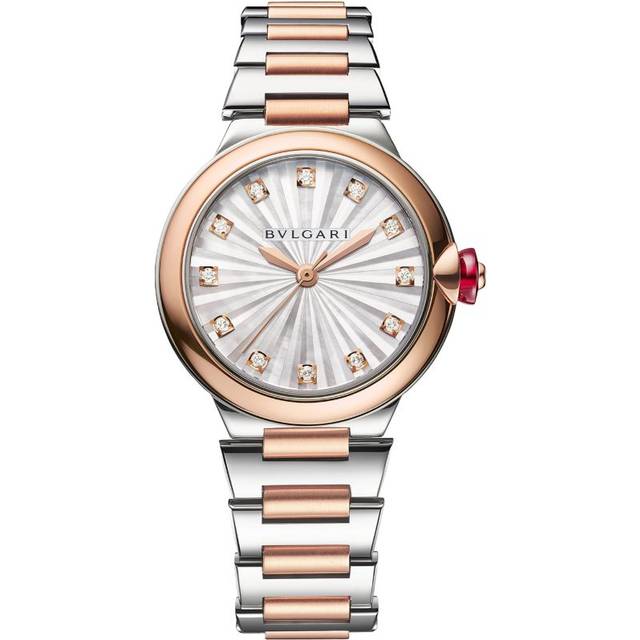 Bvlgari Rose Gold, Stainless Steel and Diamond Lvcea Watch - 33mm