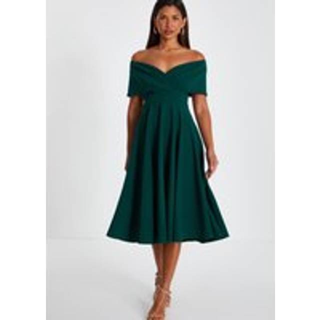Bardot Skater Midi Dress - Green - Size 8 - Quiz