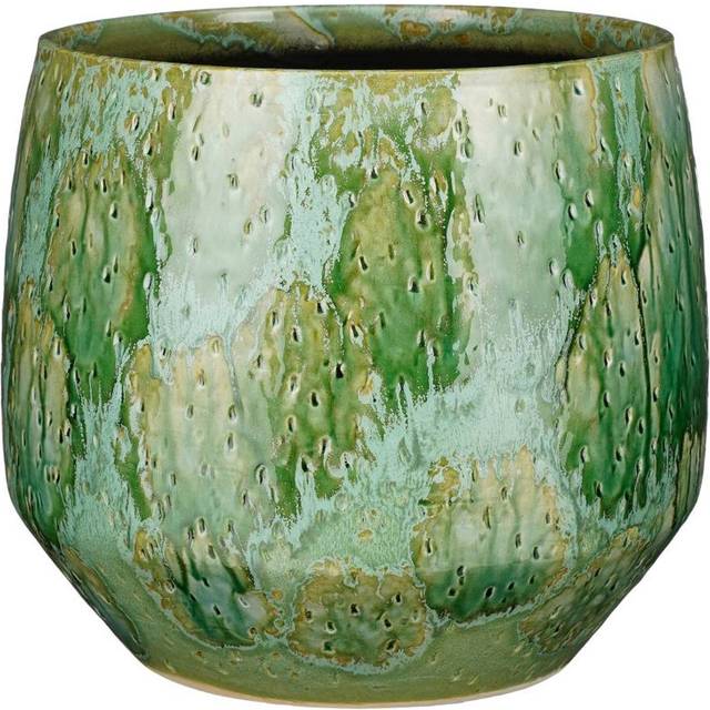 Rosdorf Park Eawood Ceramic Pot Planter Green 26cm H x 29cm W x 29cm D