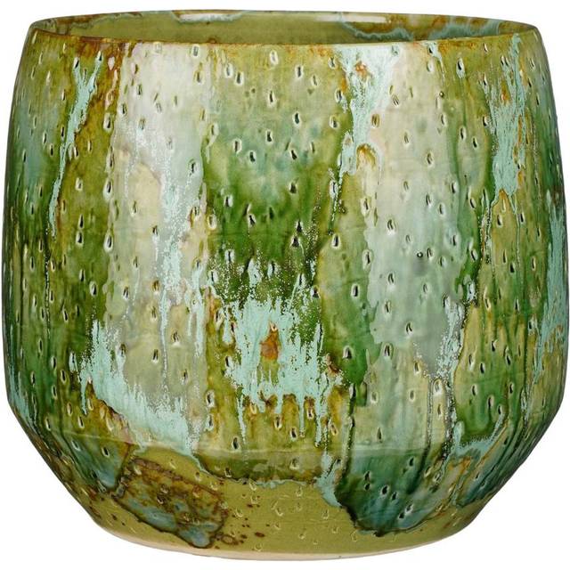 Rosdorf Park Eawood Ceramic Pot Planter Green 29cm H x 32cm W x 32cm D