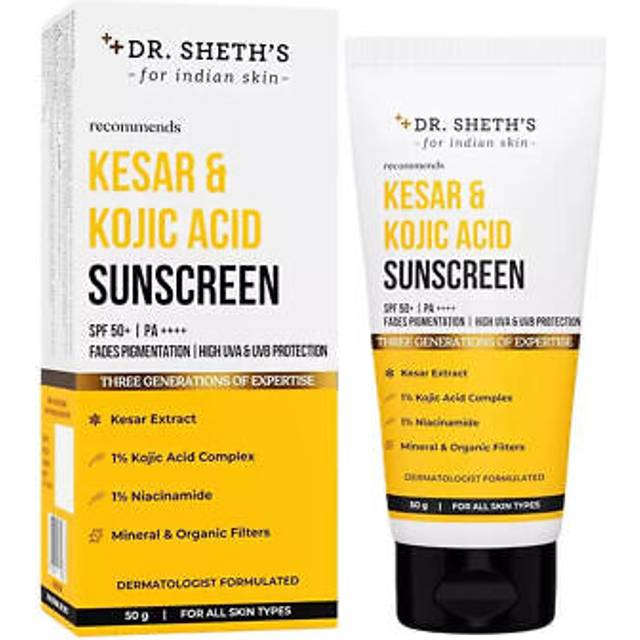 Dr. sheth's kesar & kojic acid sunscreen spf 50+ (50 g) free shipping